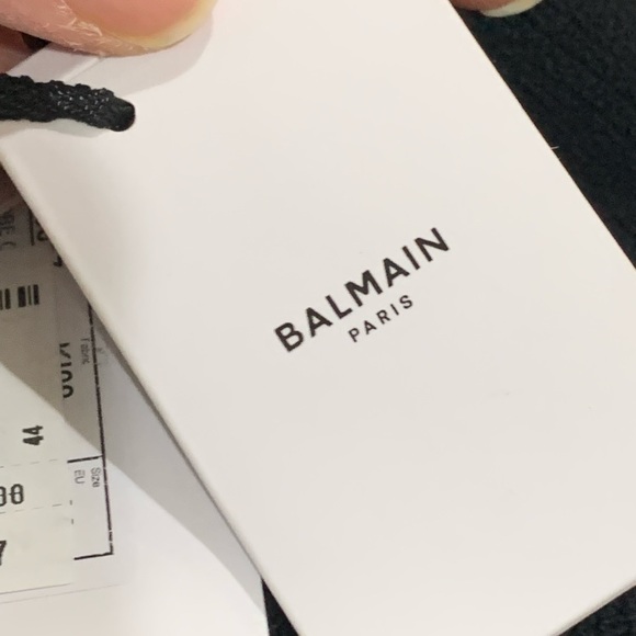 Balmain Plunging Long-Sleeve Rib Knit Mini Dress Size 44 - Picture 11 of 16